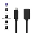 Kép 3/5 - Qoltec USB 3.1 C férfi - USB 3.0 A női kábel 0,5m