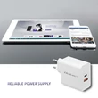 Kép 3/7 - Qoltec 63W fehér töltő USB-C PD és QC 3.0