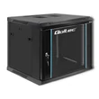 Kép 1/7 - Qoltec 19" RACK szekrény edzett üvegajtókkal, fekete színben