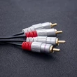 Kép 2/4 - Qoltec Kábel 2xRCA apa / 2xRCA apa | 2m | Fekete