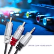 Kép 3/4 - Qoltec 2xRCA / Mini Jack 3.5mm kábel fekete színben