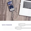 Kép 2/10 - Qoltec USB 2.0 C típusú kábel fehér színben 1,4m