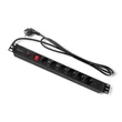 Kép 4/7 - Qoltec túlfeszültségvédős elosztó RACK 19"-hoz 6xSCHUKO
