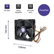 Kép 3/7 - Qoltec ForceFan 6000 RPM 120mm ventilátor fekete színben