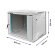 Kép 3/10 - Qoltec 19" RACK szekrény edzett üvegajtóval szürke színben