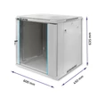 Kép 3/10 - Qoltec 19" 12U RACK szekrény edzett üvegajtókkal