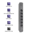 Kép 4/13 - Qoltec túlfeszültségvédő elosztó 6 aljzattal és 2 USB porttal