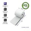 Kép 2/7 - Qoltec hőpapír tekercs 80x80 mm fehér színben