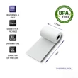 Kép 2/7 - Qoltec hőpapír tekercs 57 x 16, 10 db, fehér