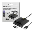 Kép 1/3 - Qoltec SCR-0634 intelligens chipkártya olvasó fekete színben