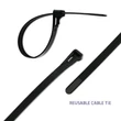 Kép 4/6 - Qoltec fekete önzáró kábelkötegelő 7,2*100 mm