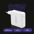 Kép 4/10 - Qoltec 96W gyors töltő USB C PD fehér színben