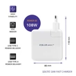 Kép 3/10 - Qoltec GaN FAST 108W fehér töltő laptophoz és okostelefonhoz