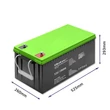 Kép 7/9 - Qoltec 12V 200Ah gél akkumulátor szürke és zöld színben