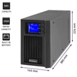 Kép 4/10 - Qoltec 2kVA on-line szünetmentes tápegység LCD kijelzővel