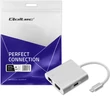 Kép 12/12 - Qoltec USB-C 3.1 hub adapter 4 porttal ezüst színben