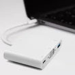 Kép 3/9 - Qoltec USB-C 3.1 3 az 1-ben hub adapter fehér színben