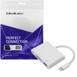 Kép 8/9 - Qoltec USB-C 3.1 3 az 1-ben hub adapter fehér színben