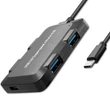 Kép 1/9 - Qoltec 5 az 1-ben USB-C hub adapter fekete színben