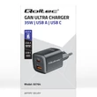 Kép 8/8 - Qoltec GaN ULTRA 35W töltő | 5-20V | 2.25-3A | 1 x USB type C PD | 1x USB QC 3.0 | Fekete