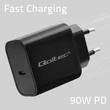 Kép 4/8 - Qoltec Szuper Gyors PD töltő fekete színben