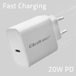 Kép 4/8 - Qoltec 20W szupergyors PD töltő fehér színben