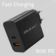 Kép 4/8 - Qoltec 90W Szuper Gyors PD töltő fekete színben