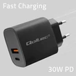 Kép 3/7 - Qoltec GaN POWER PRO töltő 30W fekete színben