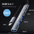 Kép 2/11 - Qoltec 5 az 1-ben USB-C Hub Adapter szürke színben