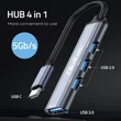 Kép 2/11 - Qoltec 4 az 1-ben USB-C Hub szürke alumínium burkolattal