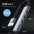 Kép 2/11 - Qoltec 4 az 1-ben USB 3.0 Hub Adapter szürke színben