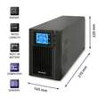 Kép 4/13 - Qoltec on-line szünetmentes tápegység LCD kijelzővel