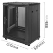 Kép 8/10 - Qoltec 19" RACK szekrény 15U perforált ajtókkal