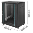 Kép 8/10 - Qoltec 19" RACK szekrény edzett üvegajtókkal