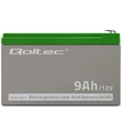 Kép 5/11 - Qoltec 12V 9Ah AGM akkumulátor szürke és zöld színben