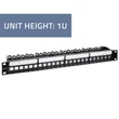 Kép 4/9 - Qoltec 24 portos masszív acél patch panel fekete színben