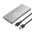 Kép 1/9 - Qoltec alumínium M.2 SSD meghajtó ház ezüst színben