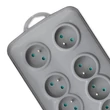Kép 10/12 - Qoltec túlfeszültségvédő elosztó 8 aljzattal szürke színben