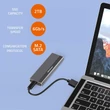 Kép 2/14 - Qoltec alumínium ház SSD M.2 SATA 2TB szürke színben