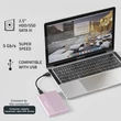 Kép 2/10 - Qoltec rózsaszín alumínium ház 2.5'' SSD HDD-hez