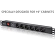 Kép 2/12 - Qoltec 19" alumínium elosztó RACK 6 SCHUKO aljzattal