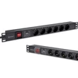 Kép 5/12 - Qoltec 19" alumínium elosztó RACK 6 SCHUKO aljzattal