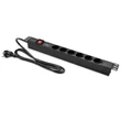 Kép 8/12 - Qoltec 19" alumínium elosztó RACK 6 SCHUKO aljzattal