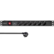 Kép 10/12 - Qoltec 19" alumínium elosztó RACK 6 SCHUKO aljzattal