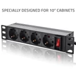 Kép 2/11 - Qoltec 10'' Alumínium elosztó RACK 4 SCHUKO aljzattal