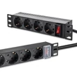 Kép 5/11 - Qoltec 10'' Alumínium elosztó RACK 4 SCHUKO aljzattal
