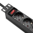 Kép 6/11 - Qoltec 10'' Alumínium elosztó RACK 4 SCHUKO aljzattal