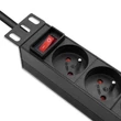 Kép 6/11 - Qoltec 10'' alumínium elosztó RACK 4 francia aljzattal