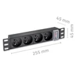 Kép 9/11 - Qoltec 10'' alumínium elosztó RACK 4 francia aljzattal