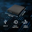 Kép 3/11 - Qoltec külső DVD-RW író USB 3.0 fekete színben